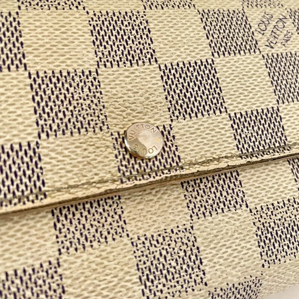 Louis Vuitton Damier Azur Sarah Wallet PorteFeuille LV Canvas - Picture 4 of 16